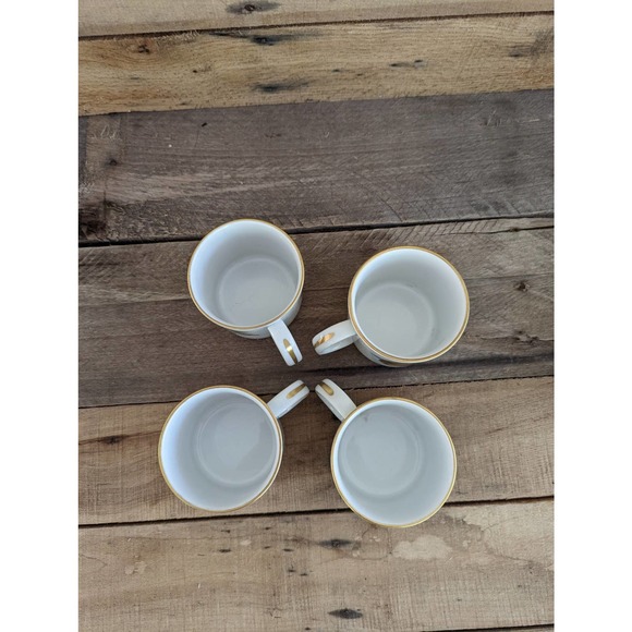 Vintage 1961 Royal Worcester Evesham Set of 4 Flat Cups / Fine Porcelain - Picture 7 of 10